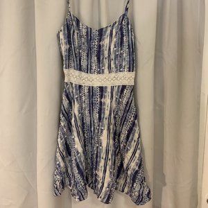 Open back blue dress